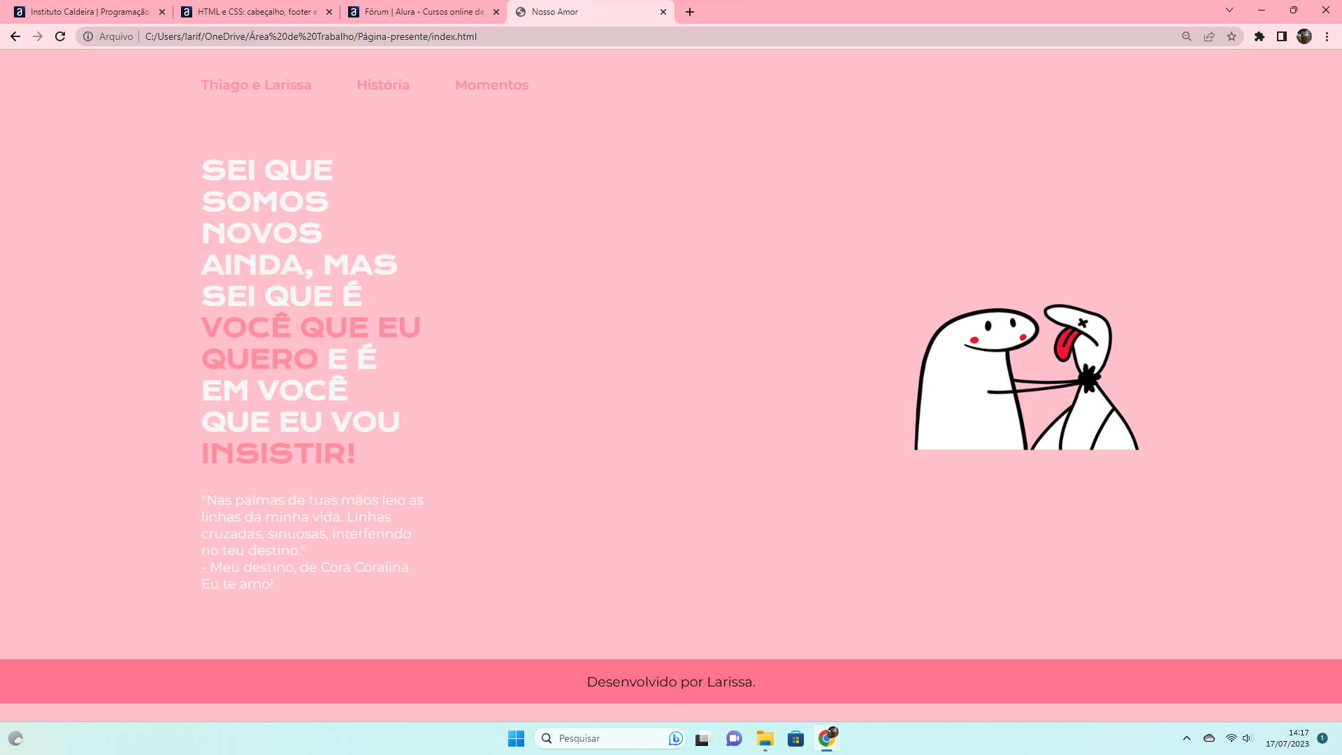 Projeto Final P Gina Presente Html E Css Cabe Alho Footer E