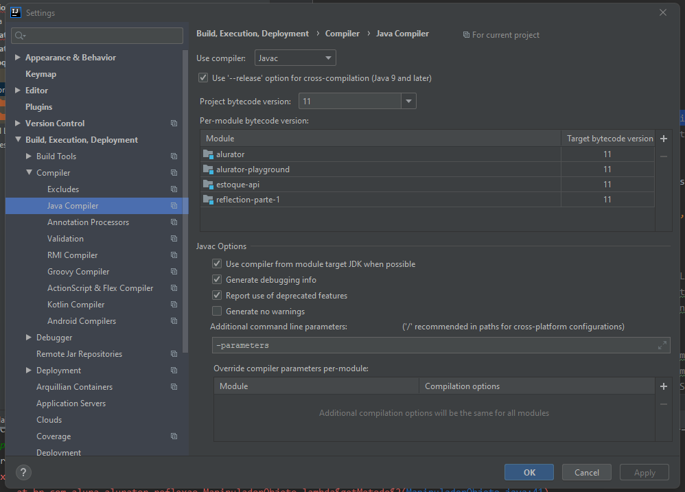 Imagem da interface IntelliJ