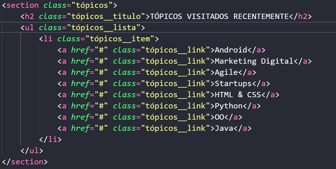 ICódigo HTML