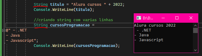 Tipo String declarado com letra S maiúscula