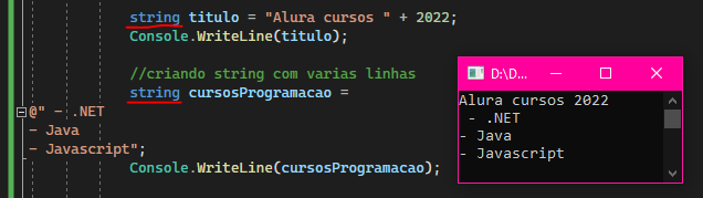 Tipo String declarado com letra s minúscula