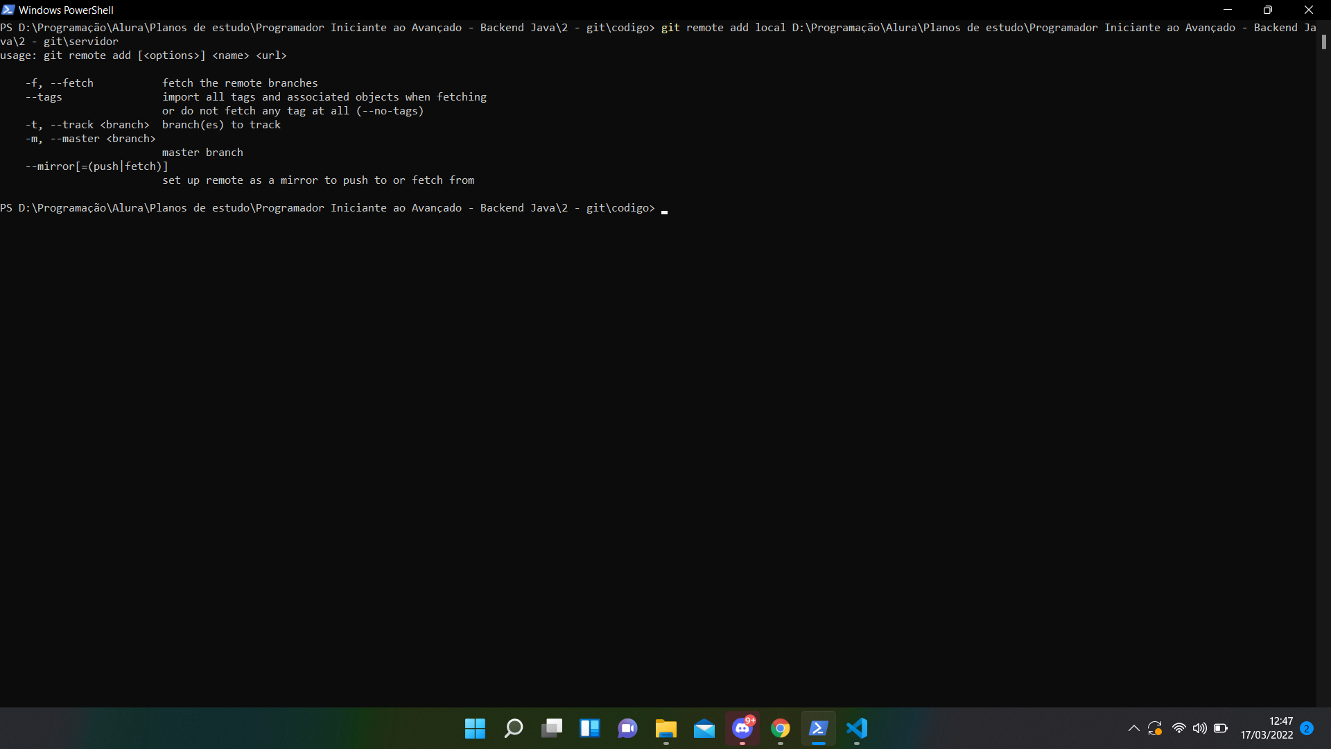 toda vez que dou o git remote nome url, fica dando esse problema