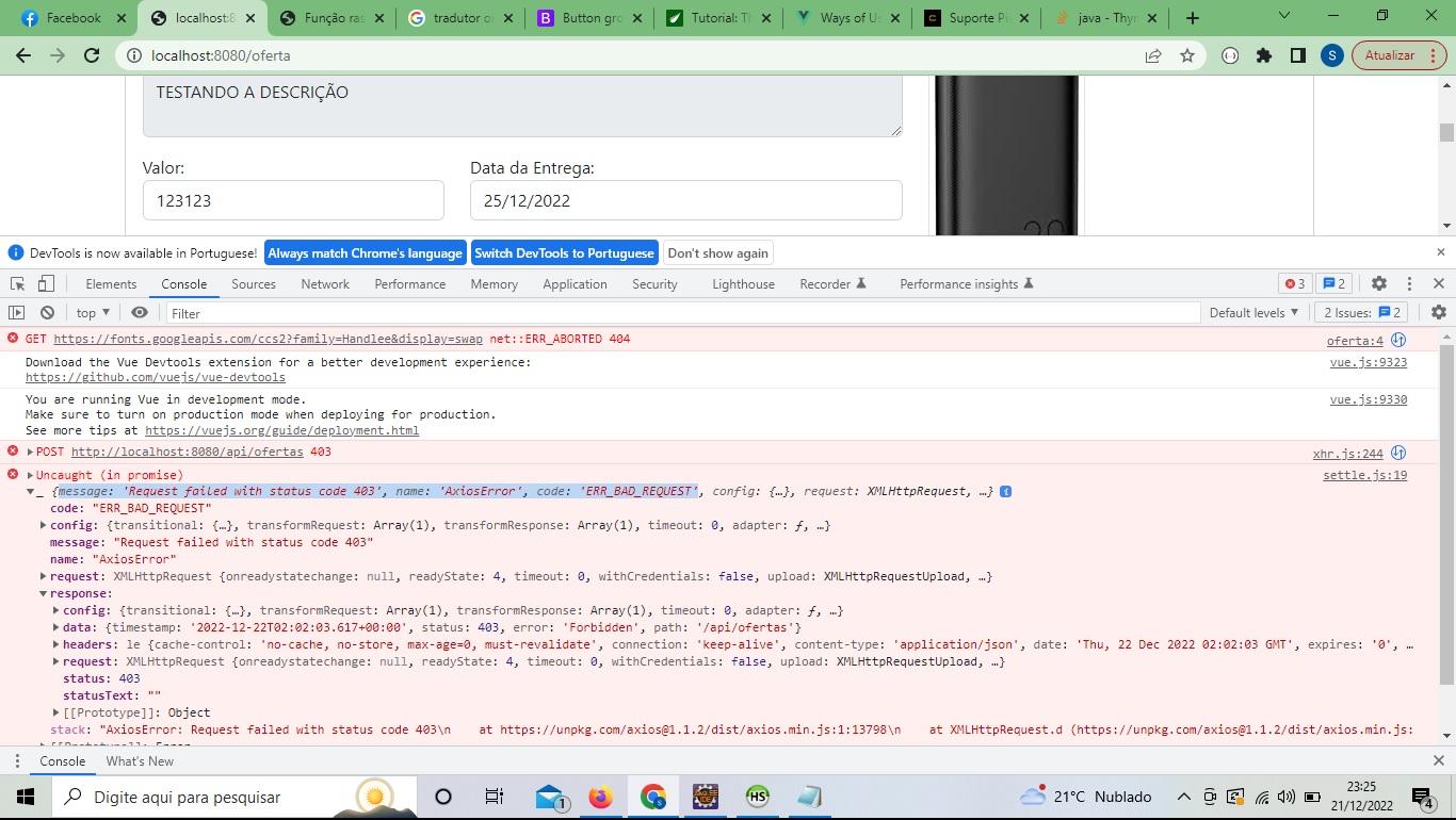  Bug Request Failed With Status Code 403 ERR BAD REQUEST Spring 