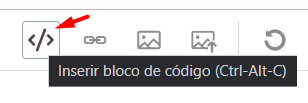 print da função inserir um bloco de código