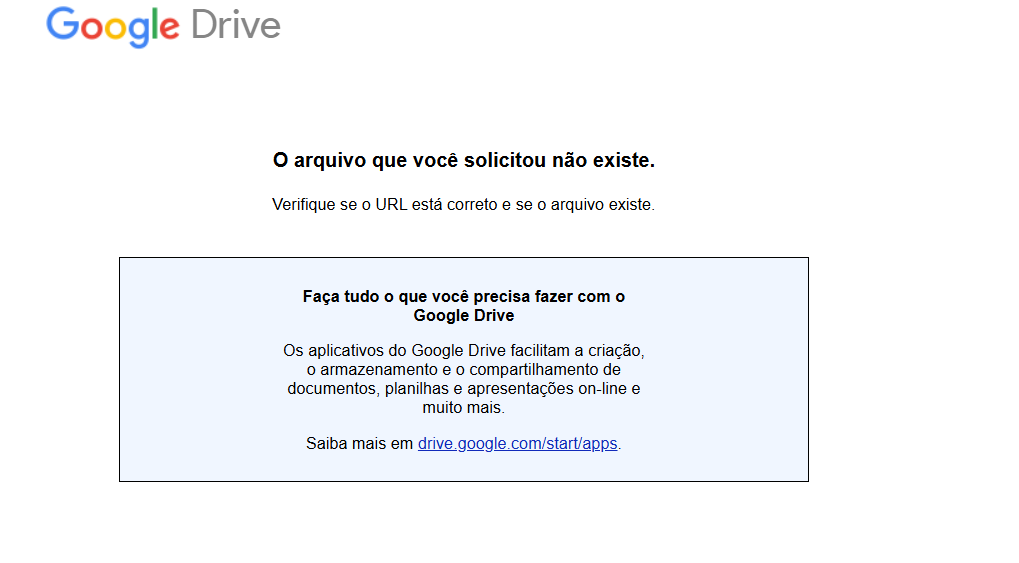 erro no link