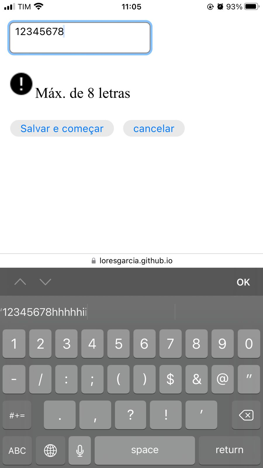 print do teste no celular