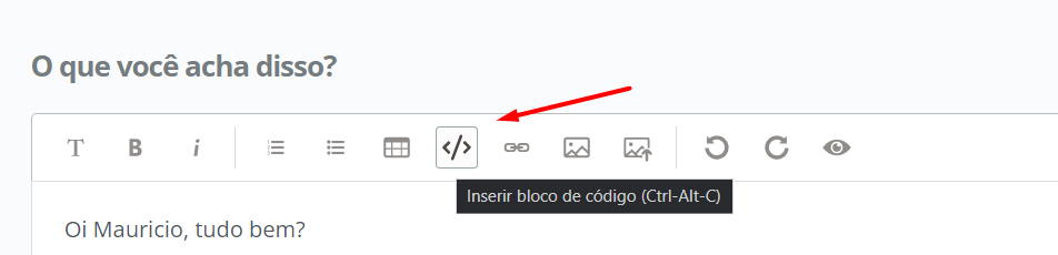 ferramenta bloco de código