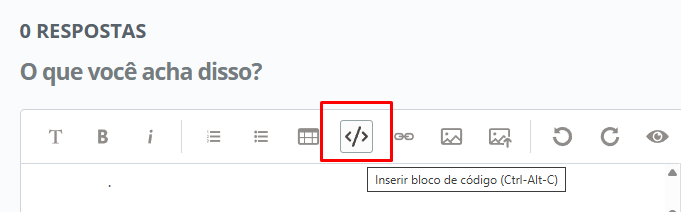IOpçao de inserir código