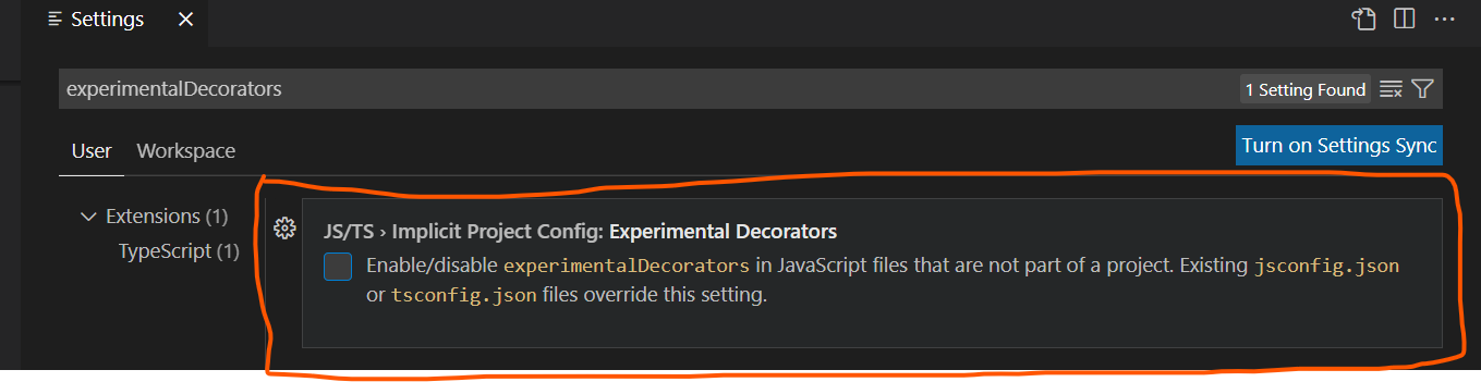 VS Code mostrando settings