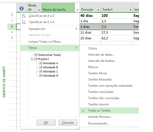 REEXIBIR LINHAS OCULTAS TAREFAS MS Project Planejando Cronogramas De Projeto Alura