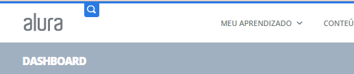 Lupa de busca no dashboard da alura