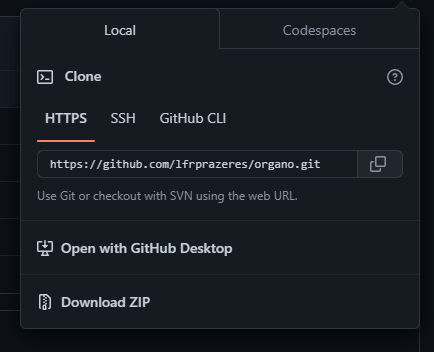 tela do git hub