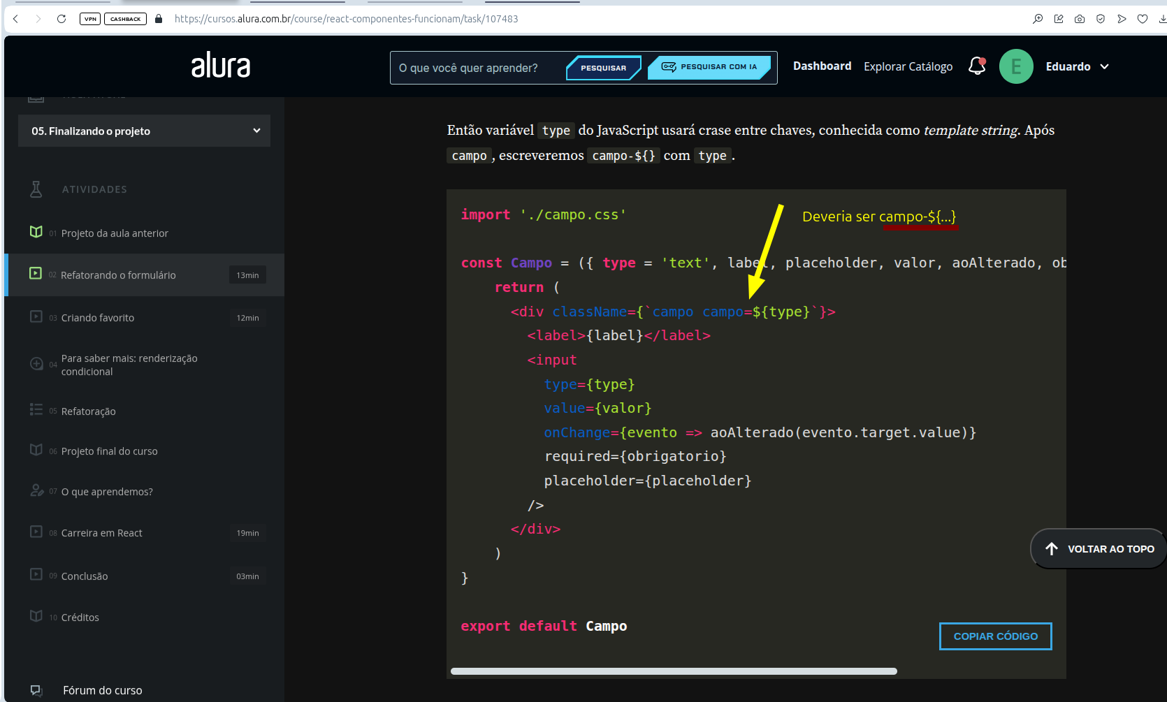 foto da transcrição