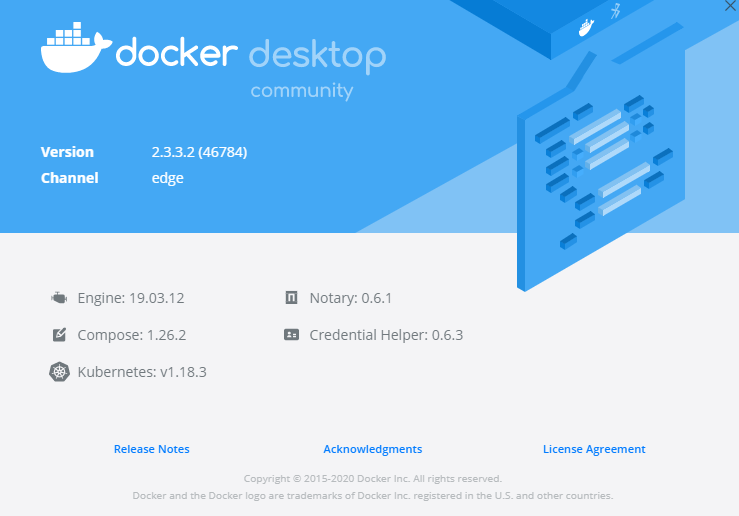 Versão do meu Docker Desktop