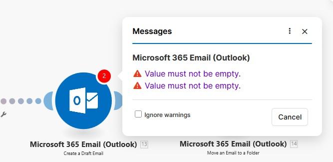 Value must not be empty