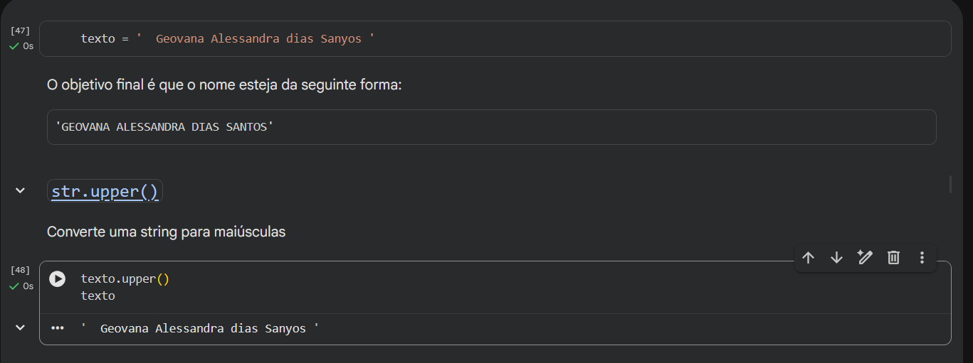 código do exercício antes