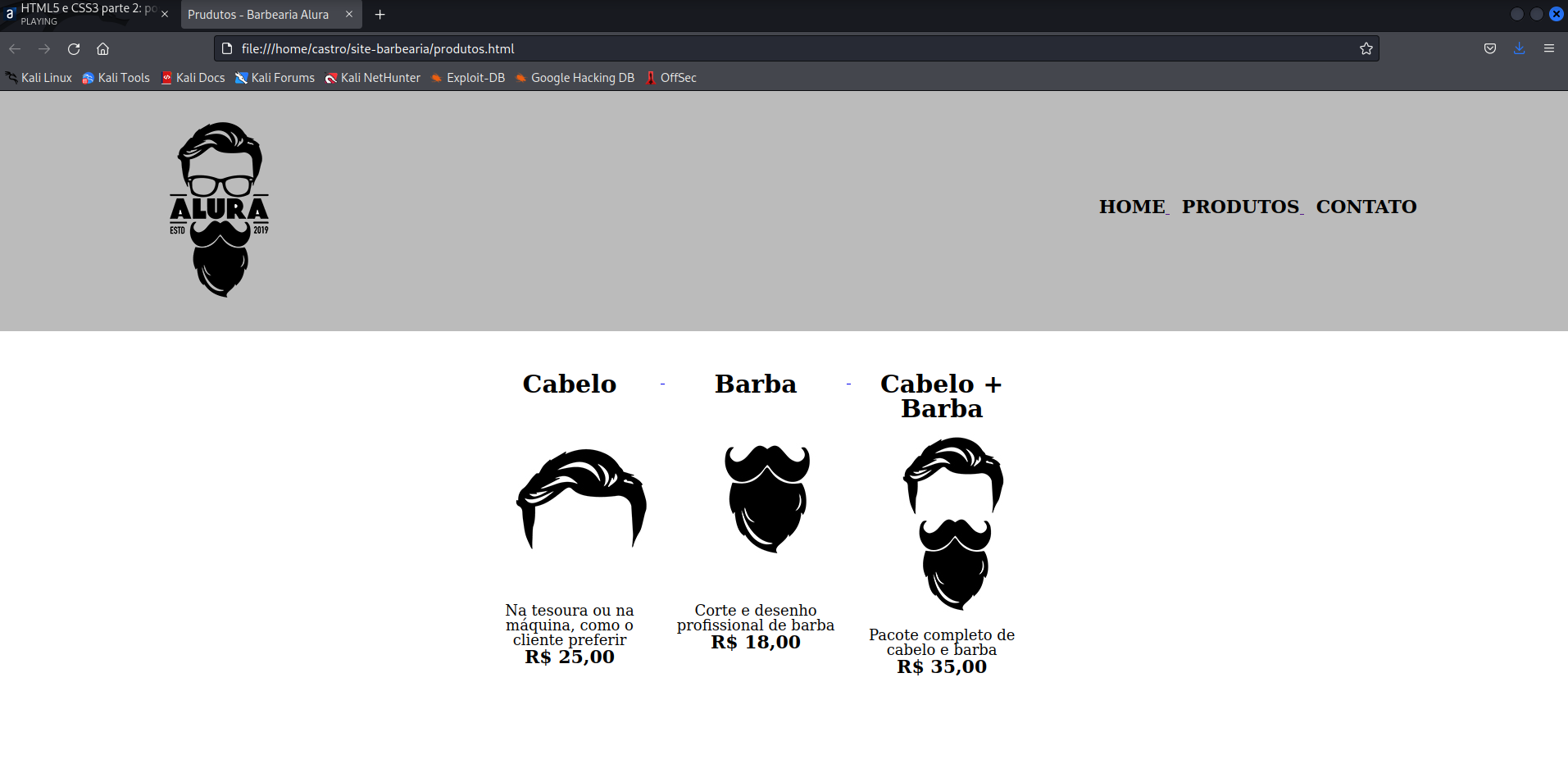 site da barbearia