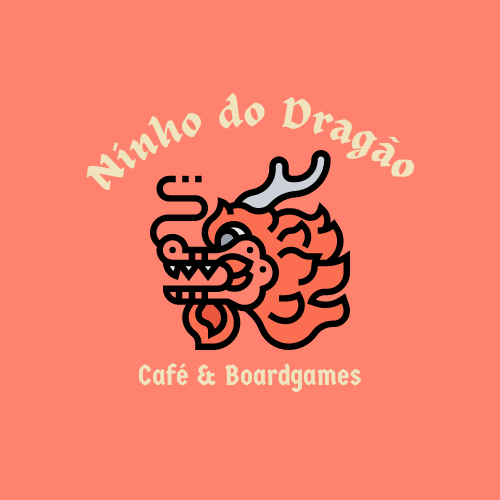 Logo Ninho do Dragão café e boardgames com imagem da cabeça de um dragão ao centro