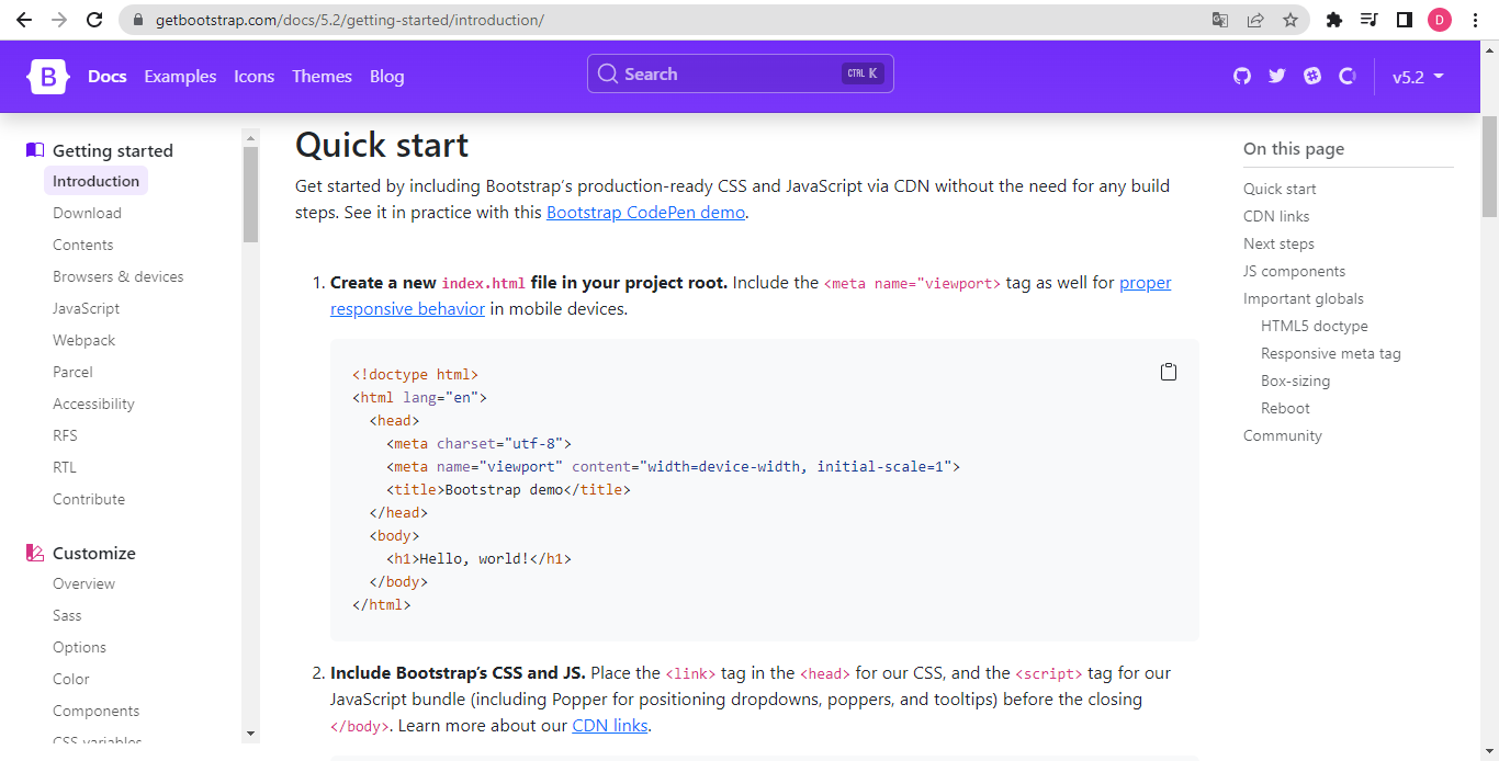 Site bootstrap