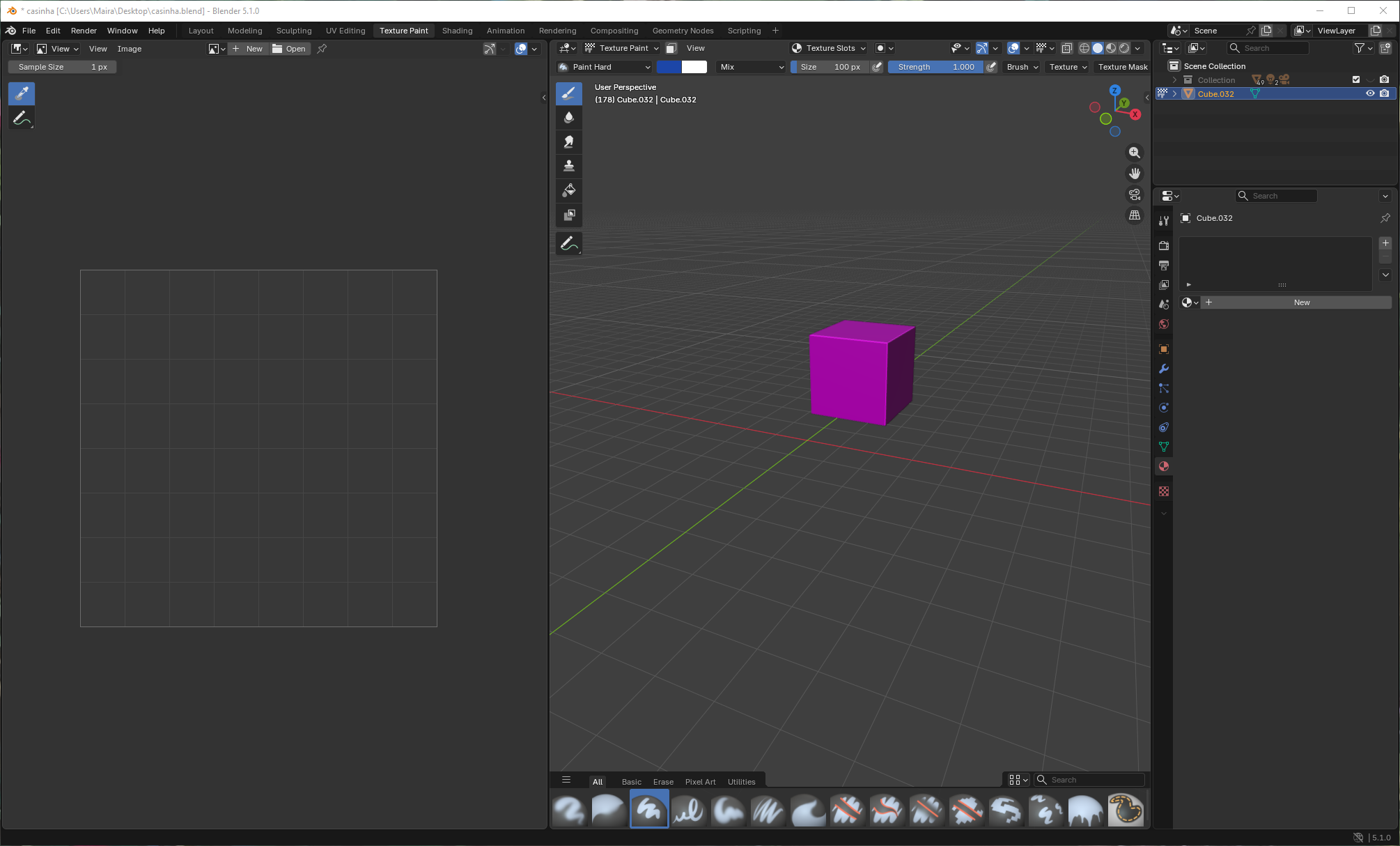 Malha UV não aparece no modo Texture Paint