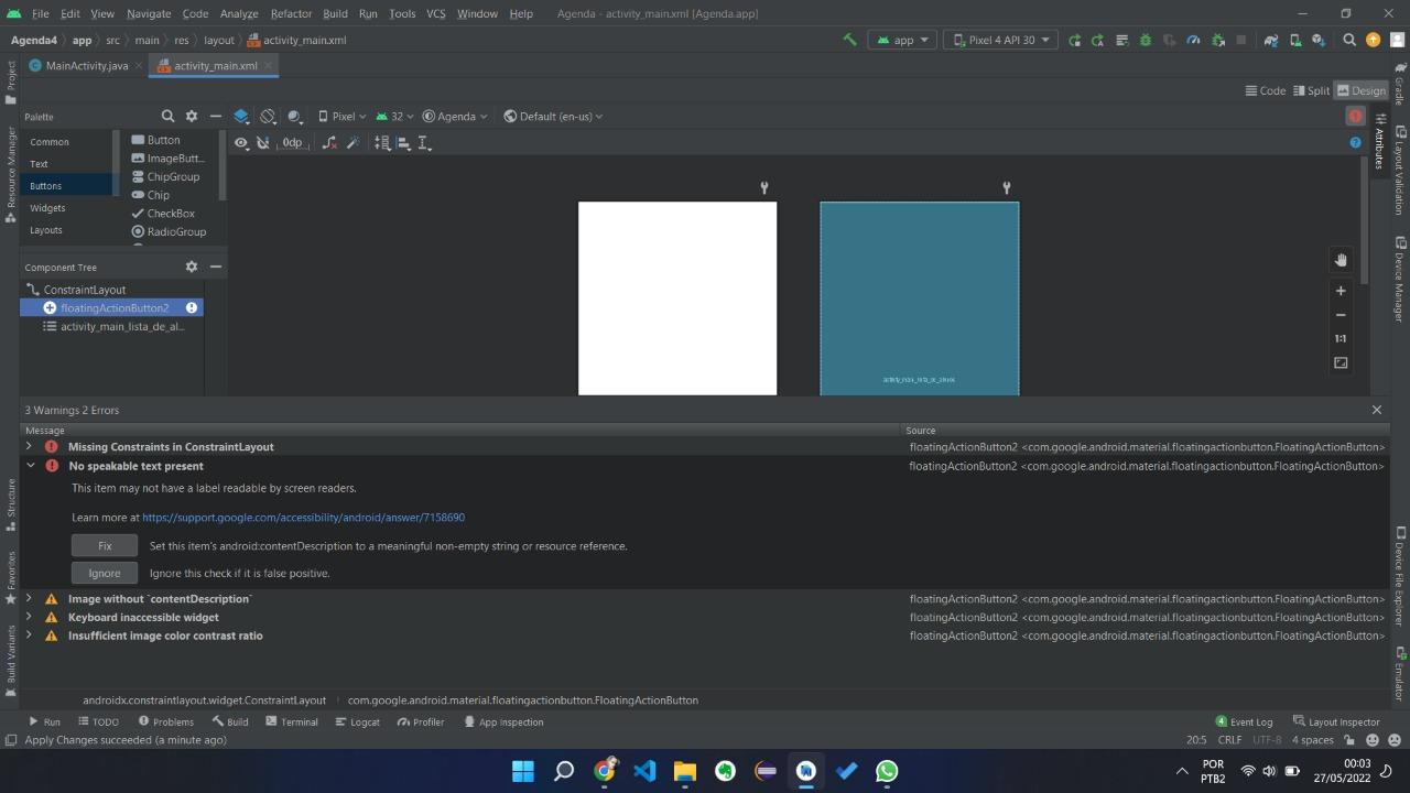 Ele não permite que eu implemente na ActivityMain, e nem no ConstrainLayout