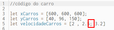 erro de sintaxe P5.js