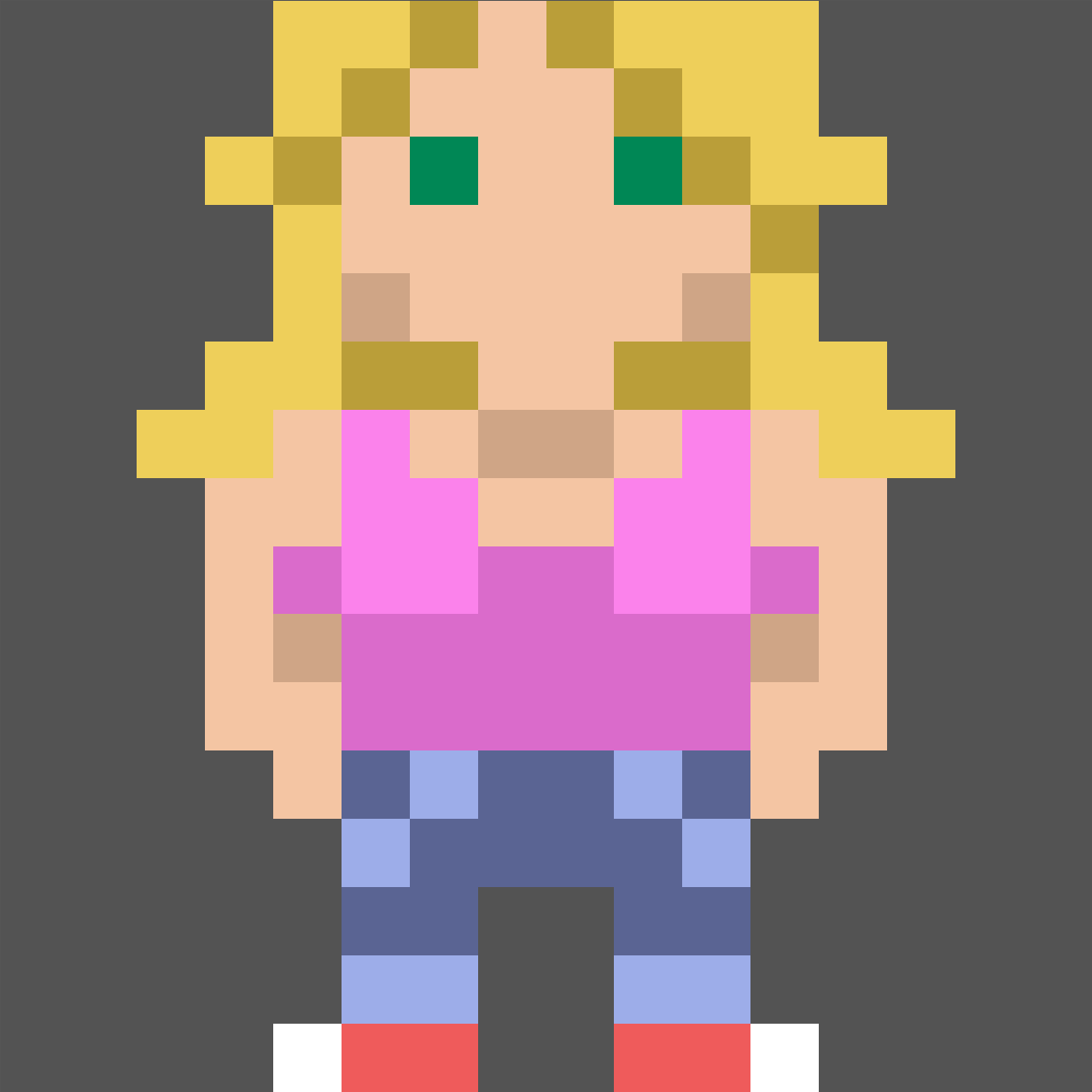 personagem feminina em pixel art