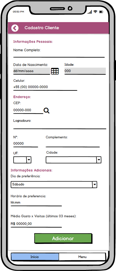 Protótipo App - Cadastro de Clientes