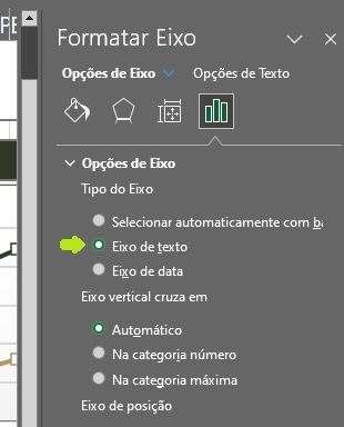 Imagem 2 - Formatar Eixo Horizontal do gráfico