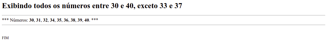 Saída da execução do código