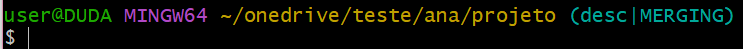 Nome do branch "desc" e apareceu "MERGING"