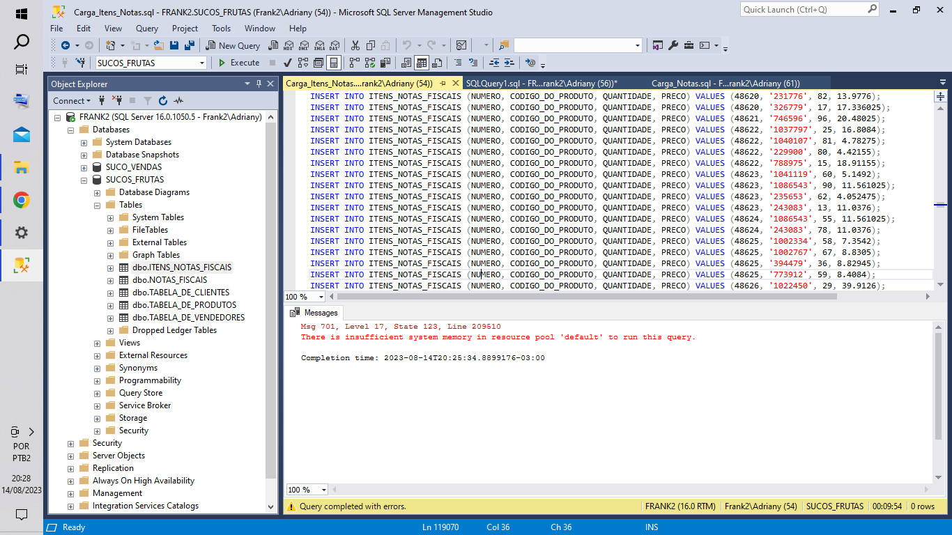 print da tela do SQL Server