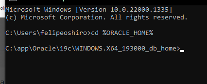 Aqui eu consigo verificar se o oracle_home esta configurado