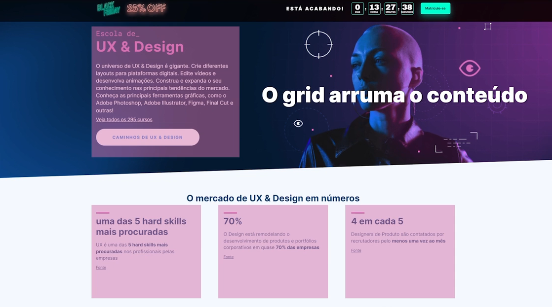 Interface do site da Alura.