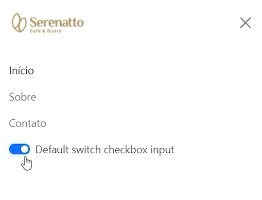menu offcanvas da Serenatto.
