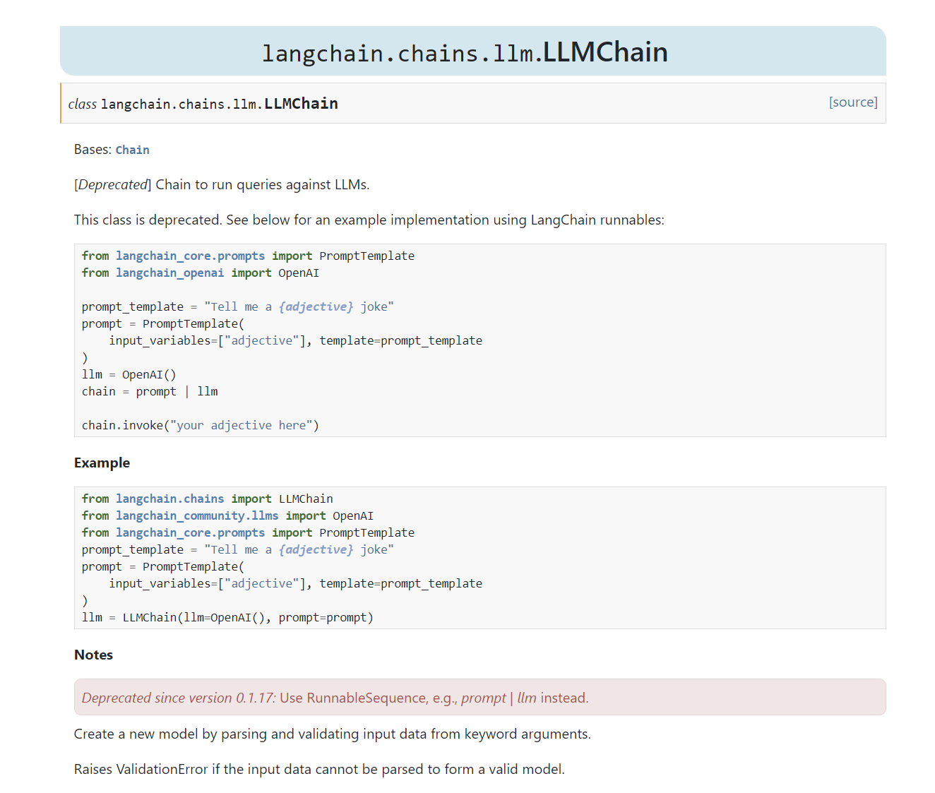 Documentacao de LangChain - LLMChain