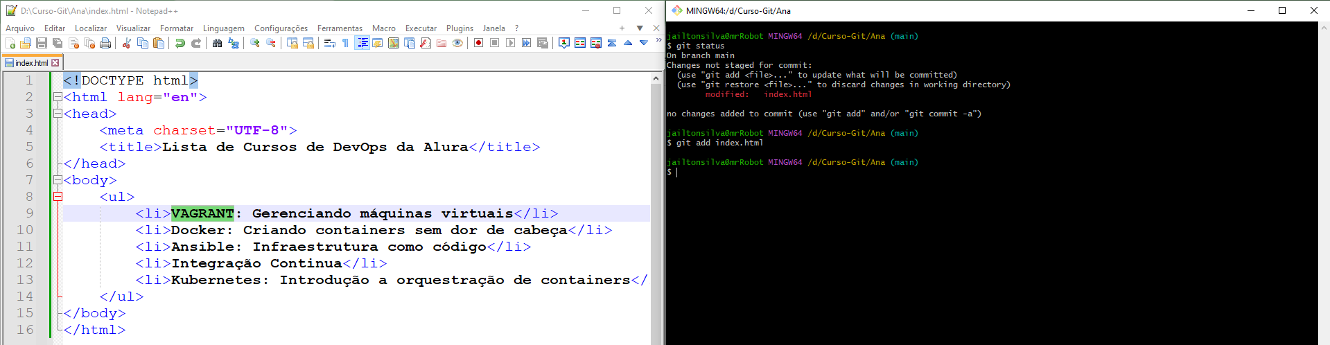 Aula 5 - Exercício 7, Git e Github: controle e compartilhe seu código