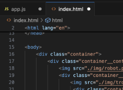 Captura de tela do VS Code que destaca aba de arquivos abertos editados e não salvos