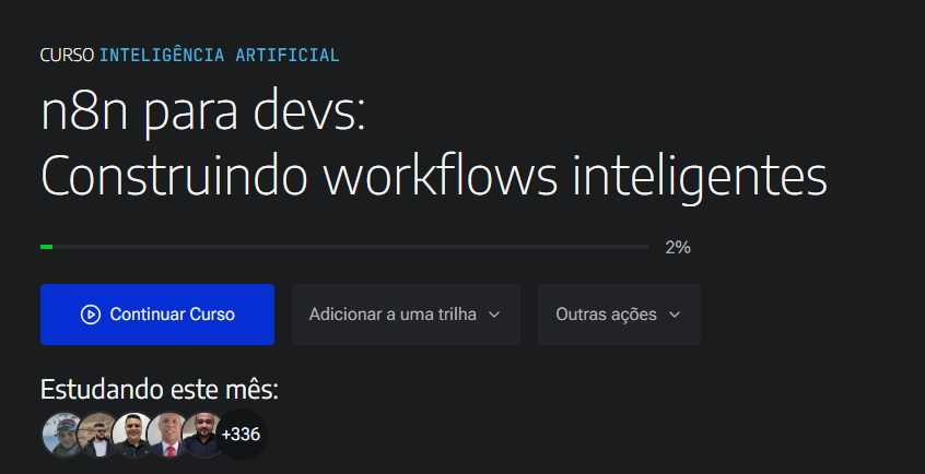 Captura de tela da página do curso na Alura, com o destaque para o botão "Continuar curso"