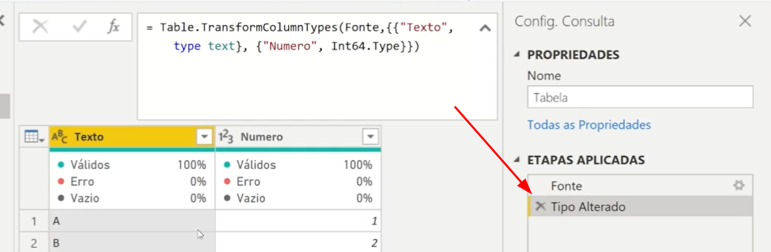 captura de tela da formula tipo alterado. Na lateral direita há uma seta pontado para Tipo Alterado