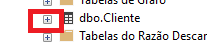 Captura de tela da visualização da tabela cliente no explorador de objetos