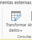 Captura de tela do botão transformar dados