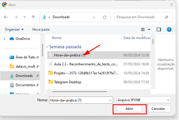 captura de tela do arquivo no explorador de arquivos windows. Está destacado em vermelho a opção abrir