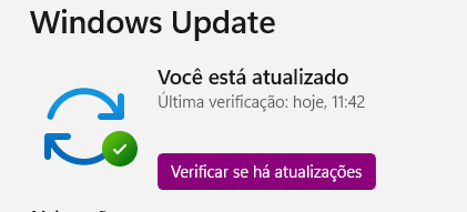 captura de tela windows update