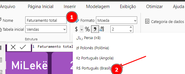 captura de tela do formato moeda e R$ pORTUGUES bRASIL
