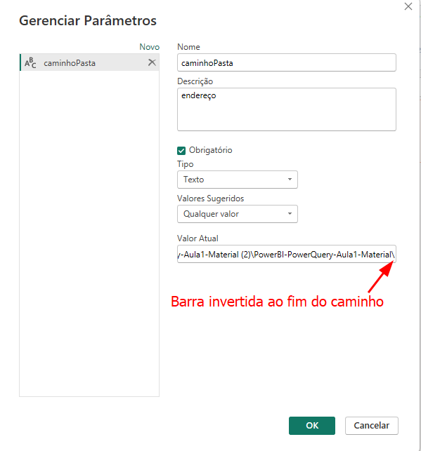 Print do código corrigido com a barra invertida no caminho