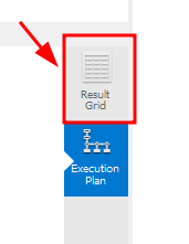 Captura de tela do Workbench com uma seta indicando a opção Result Grid