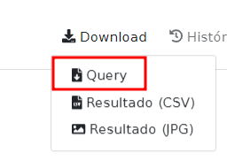 captura de tela do relax. Há um botão query, este esta destacado por um retânguloretangulo vermelho