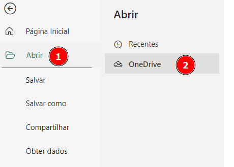 captura de tela da opção OneDrive do Power BI
