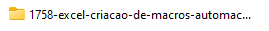 Captura de tela da pasta descompactada. Nela há um símbolo de pasta com o nome 1758-excel-criacao-de-macros-automac…